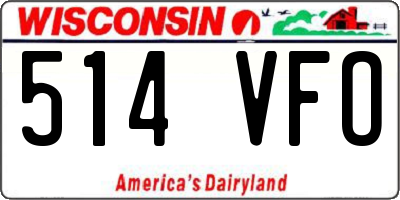 WI license plate 514VFO