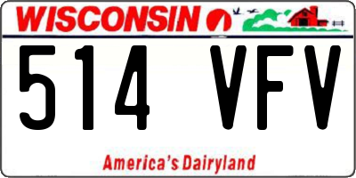 WI license plate 514VFV
