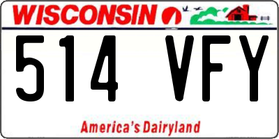 WI license plate 514VFY