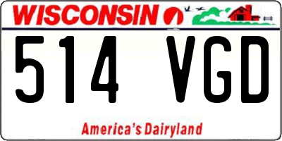 WI license plate 514VGD