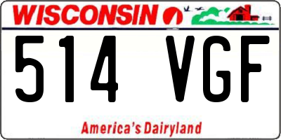 WI license plate 514VGF