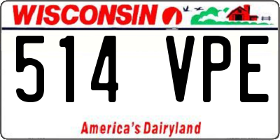 WI license plate 514VPE