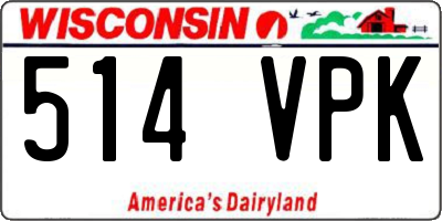 WI license plate 514VPK