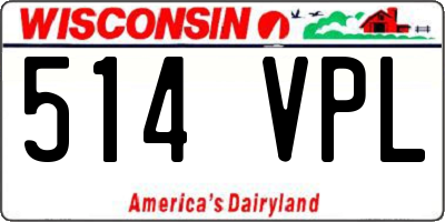 WI license plate 514VPL