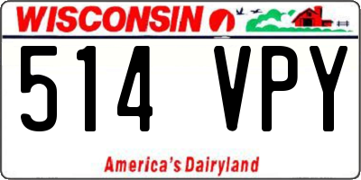 WI license plate 514VPY