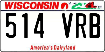 WI license plate 514VRB