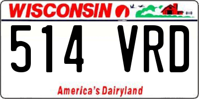 WI license plate 514VRD