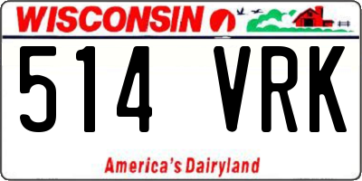 WI license plate 514VRK