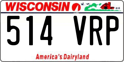 WI license plate 514VRP
