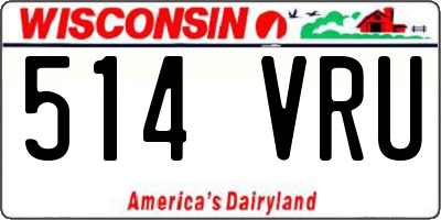 WI license plate 514VRU