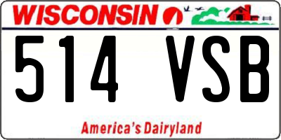 WI license plate 514VSB
