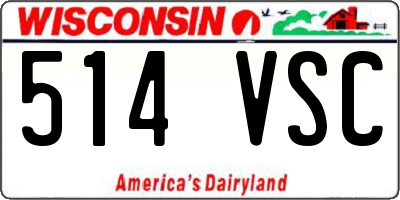 WI license plate 514VSC