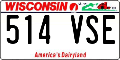 WI license plate 514VSE