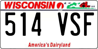 WI license plate 514VSF