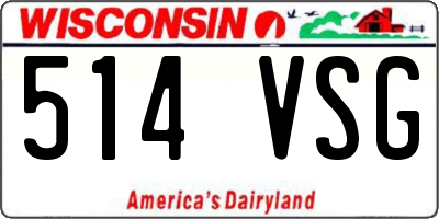 WI license plate 514VSG