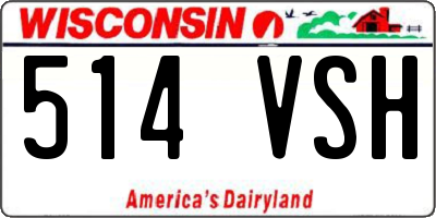 WI license plate 514VSH