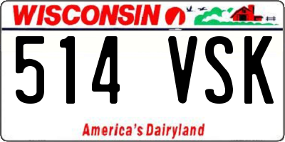 WI license plate 514VSK