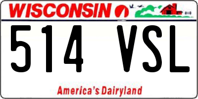 WI license plate 514VSL