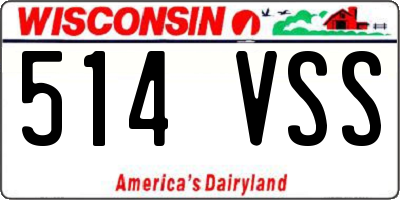 WI license plate 514VSS