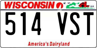 WI license plate 514VST
