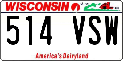 WI license plate 514VSW