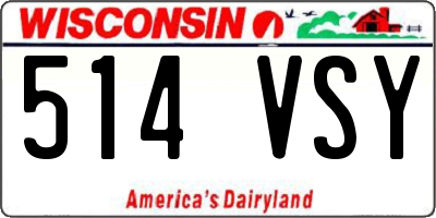 WI license plate 514VSY
