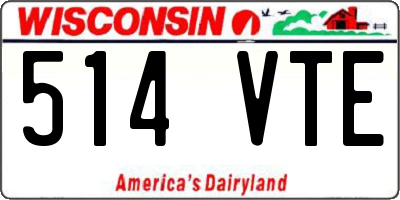 WI license plate 514VTE