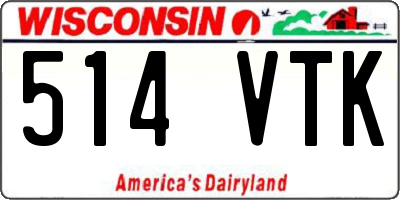 WI license plate 514VTK