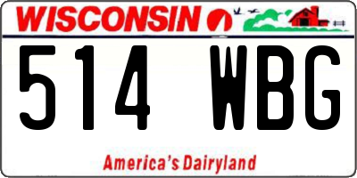 WI license plate 514WBG