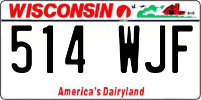 WI license plate 514WJF
