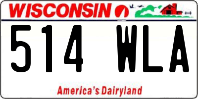WI license plate 514WLA