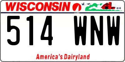WI license plate 514WNW