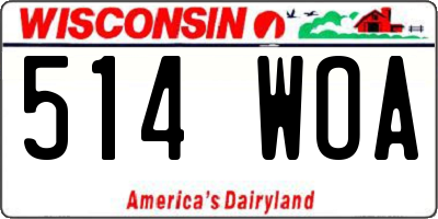 WI license plate 514WOA