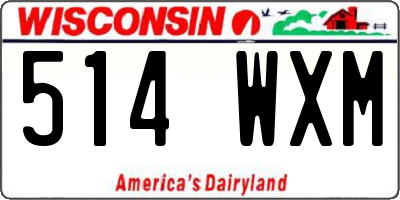 WI license plate 514WXM