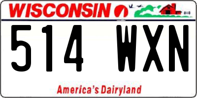WI license plate 514WXN