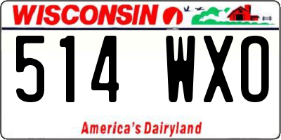 WI license plate 514WXO