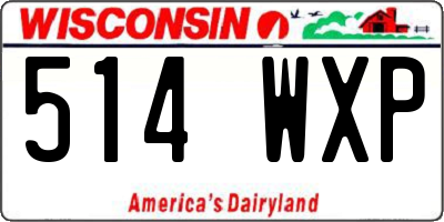WI license plate 514WXP
