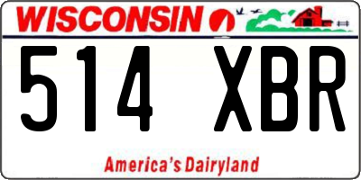 WI license plate 514XBR