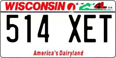 WI license plate 514XET