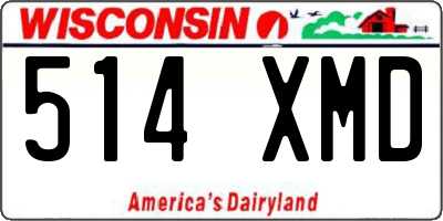 WI license plate 514XMD
