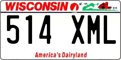 WI license plate 514XML