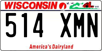 WI license plate 514XMN