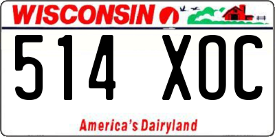 WI license plate 514XOC