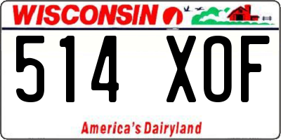 WI license plate 514XOF