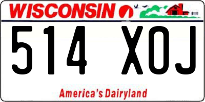 WI license plate 514XOJ