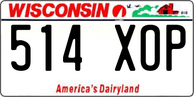 WI license plate 514XOP