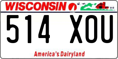 WI license plate 514XOU