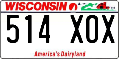 WI license plate 514XOX