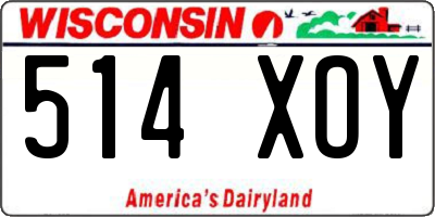WI license plate 514XOY