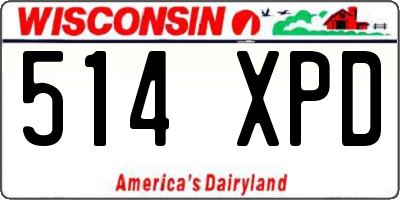 WI license plate 514XPD